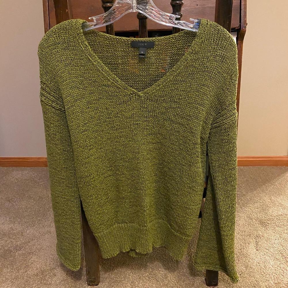 Jcrew V Neck Bell Sleeve Beach Sweater XS